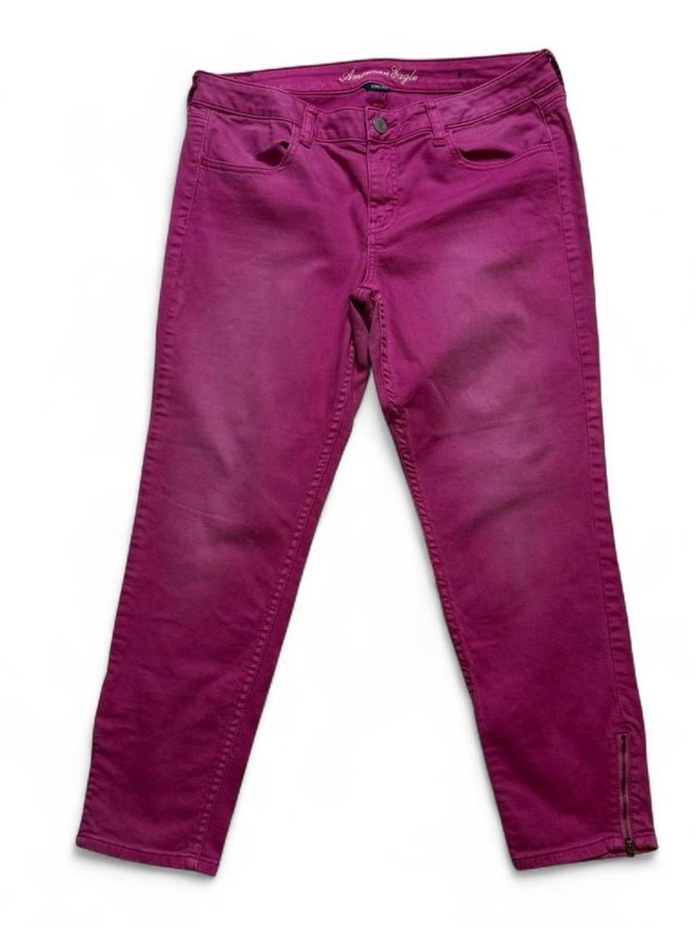American Eagle Hot Pink Mid Rise Straight Jeggings Womens Size 14